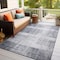 World Rug Gallery Contemporary Distressed Boxes Weather Resistant Indoor/Outdoor Area Rug 5' x 7' Gray 4032GRAY5X7 - alternate 4